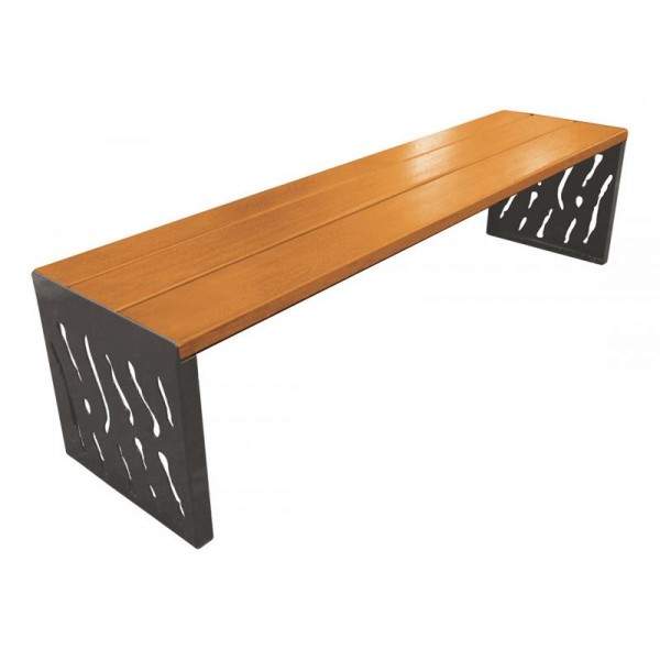 Sitzbank ohne Rückenlehne Venedig aus Stahl & Holz