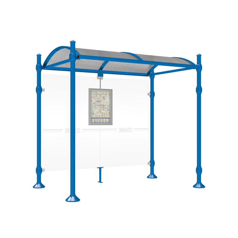 Buswartehalle Province Agora in Enzianblau RAL 5010