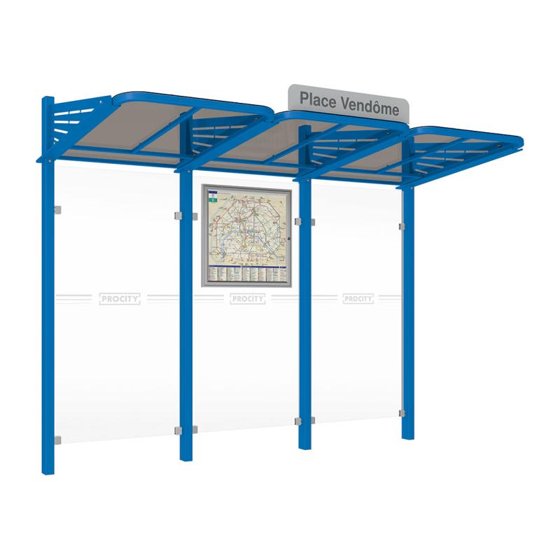 Buswartehalle Convi in Blau