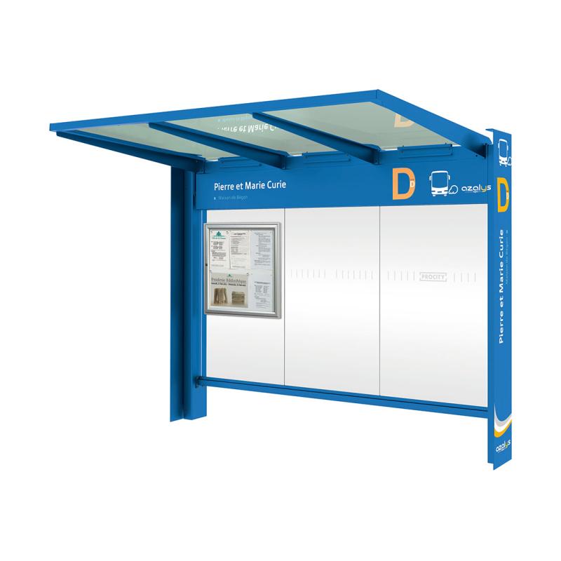 Buswartehalle KUBE in Blau