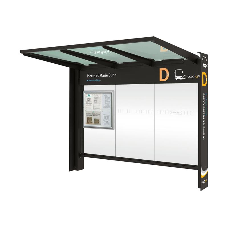 Buswartehalle KUBE in Seidengrau / Anthrazit
