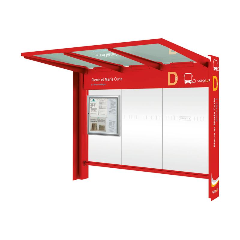 Buswartehalle KUBE in Verkehrsrot