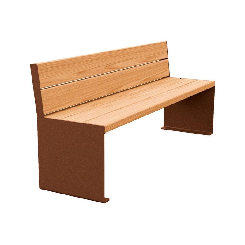 Sitzbank KUBE in Rost Corten-Optik