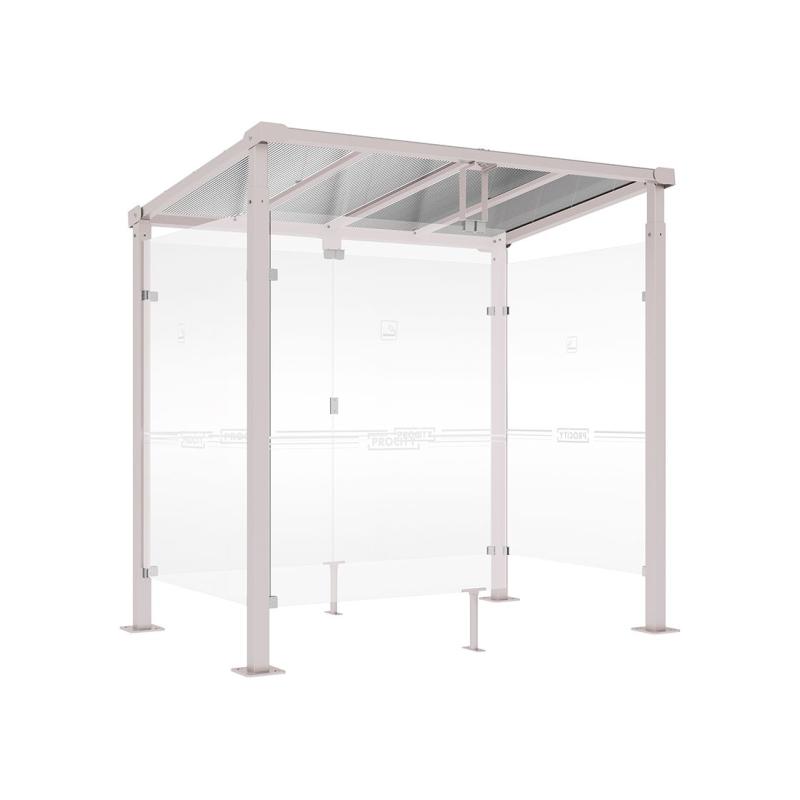 Raucherunterstand Milano in Seidengrau RAL 7044 / Procity-Grau