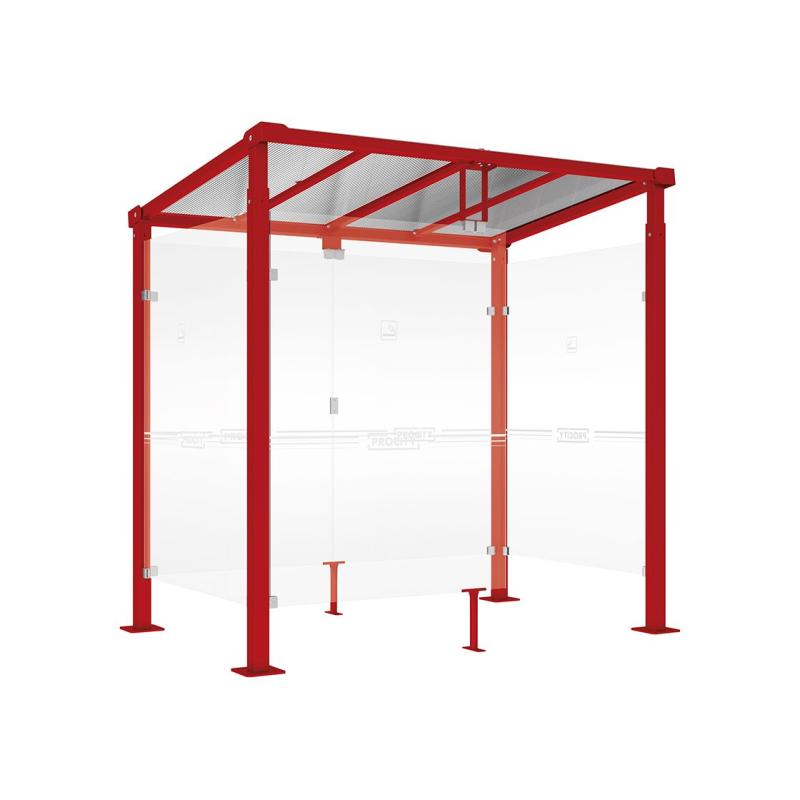 Raucherunterstand Milano in Purpurrot RAL 3004