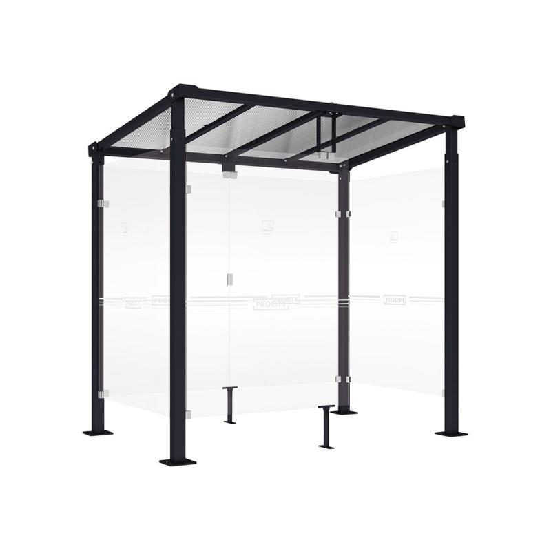Raucherunterstand Milano in Tiefschwarz RAL 9005