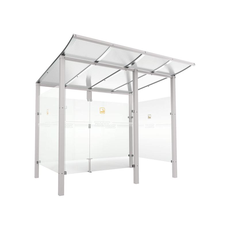 Raucherunterstand Modulo in Seidengrau RAL 7044 / Procity-Grau