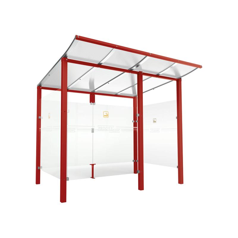 Raucherunterstand Modulo in Purpurrot RAL 3004