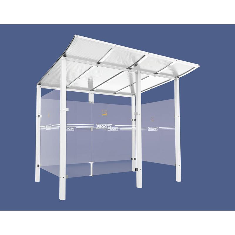 Raucherunterstand Modulo in Reinweiß RAL 9010