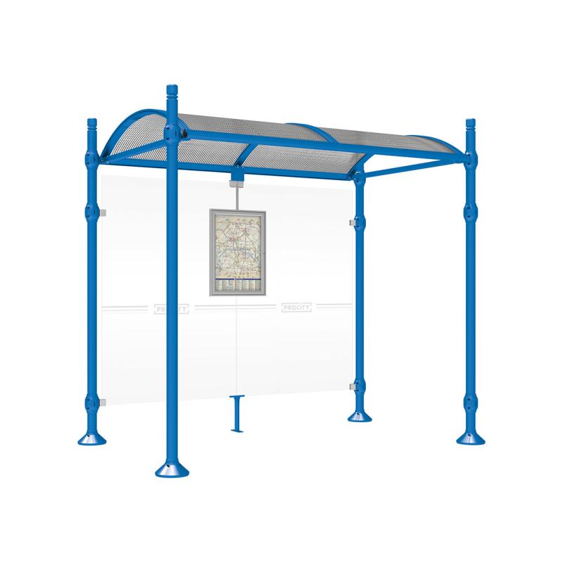 Buswartehalle Province in Enzianblau RAL 5010