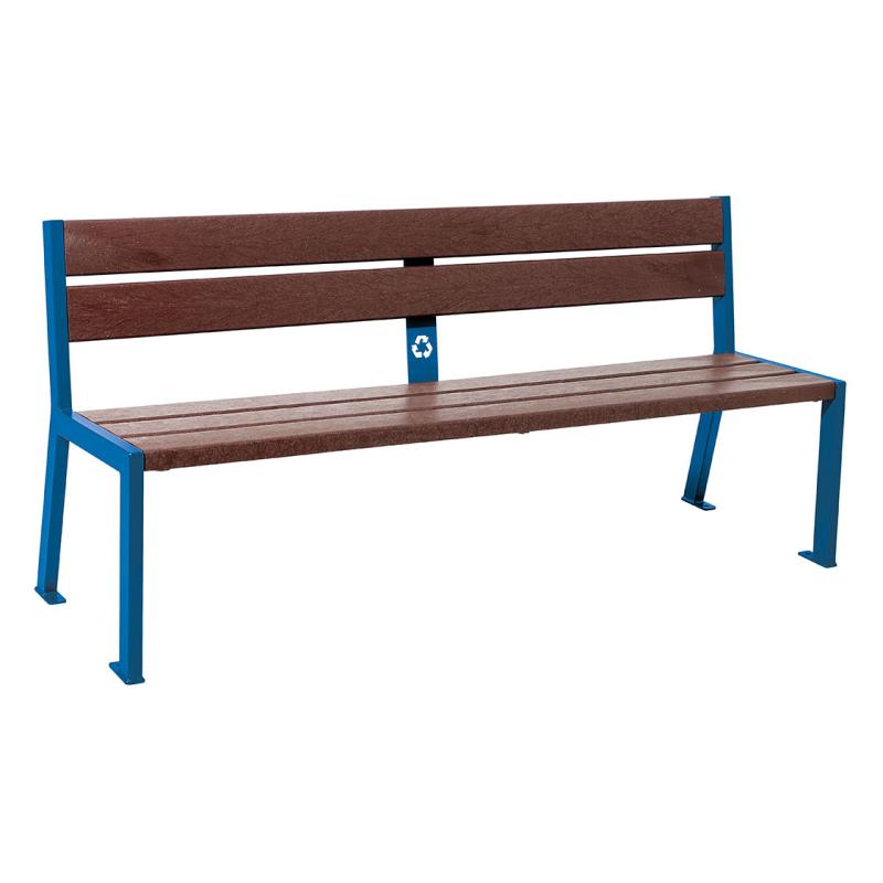 Sitzbank Silaos 5 Leisten Recycling-Kunststoff in Blau