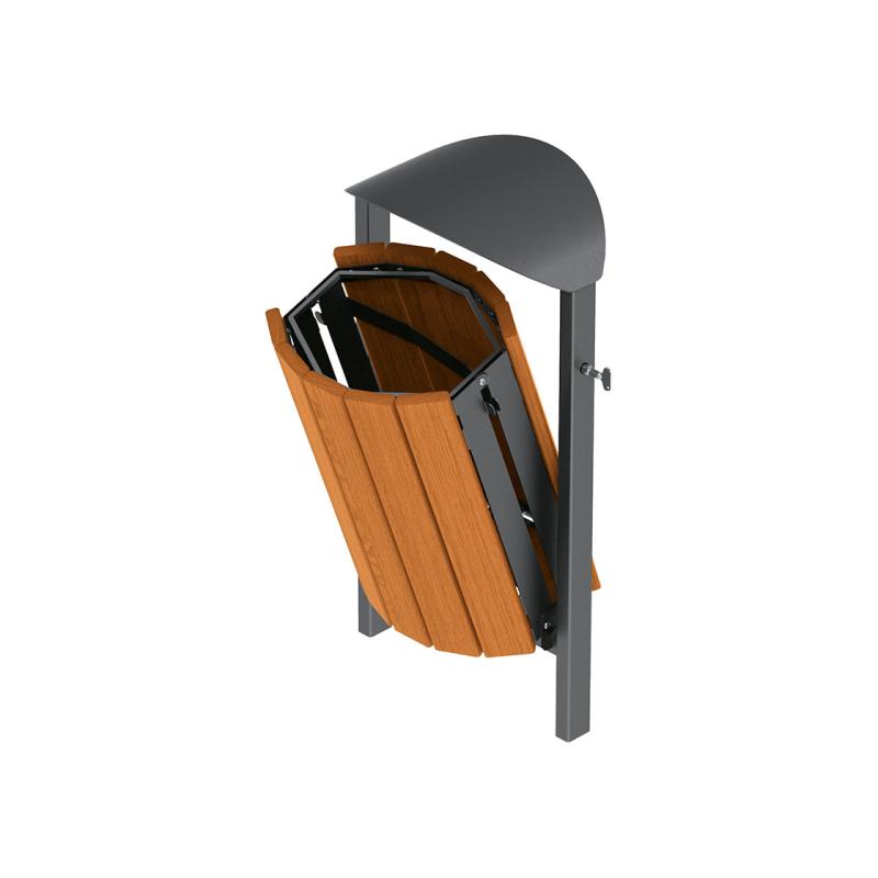 Abfallkorb Silaos Holz Perspektive 1