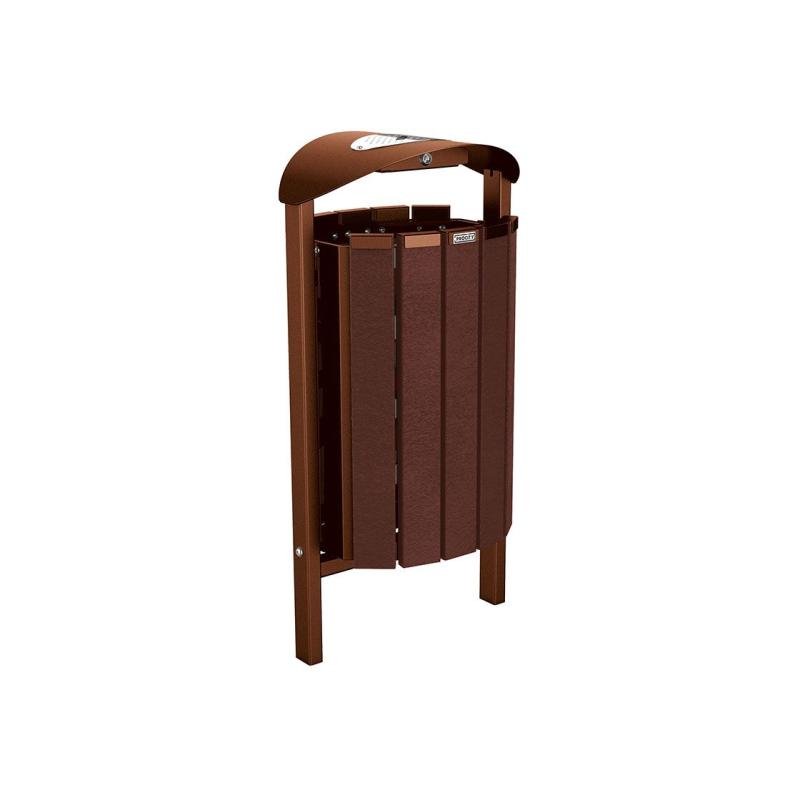Abfallkorb Silaos Kunststoff in Rost Corten-Optik