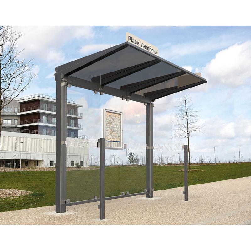 Freitragende Buswartehalle Vene Seitenansicht