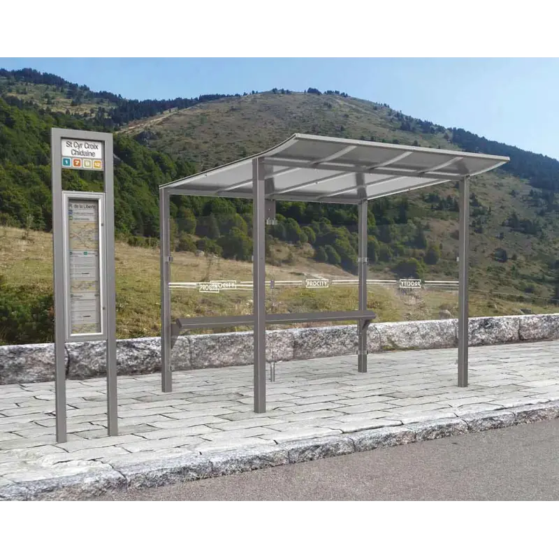 Stadtmobiliar Haltestellenschild Milano Schaukasten geöffnet