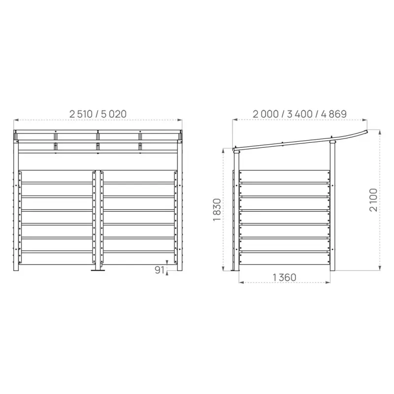Container-Überdachung Modulo – Produktansicht 2