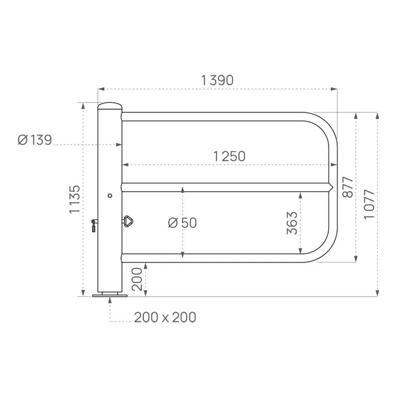 Drehschranke L 1400 mm – Produktansicht 3
