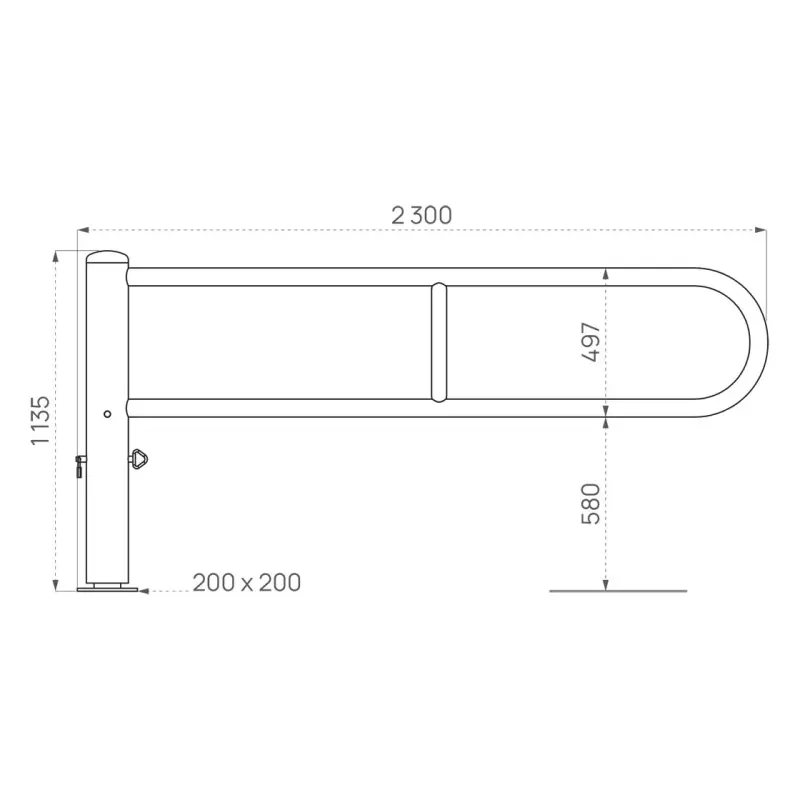 Drehschranke L 2300 mm beschichtet – Produktansicht 2