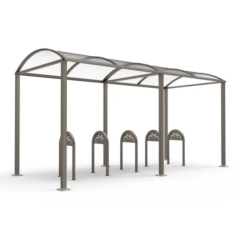 Fahrradüberdachung Vierkantrohr „M“ mit Polycarbonat-Verkleidungen – Produktansicht 1