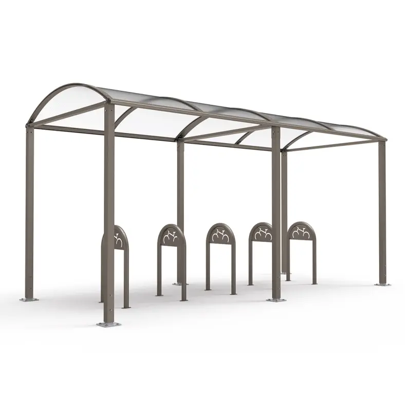Fahrradüberdachung Vierkantrohr „M“ mit Polycarbonat-Verkleidungen – Produktansicht 1