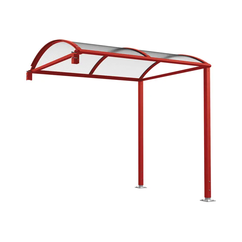 Fahrradüberdachung Vierkantrohr „M” mit Polycarbonat-Verkleidungen Erweiterungsmodul – Produktansicht 3