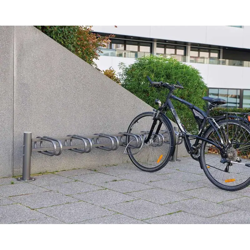 Fahrradständer Province gebürsteter Edelstahl – Produktansicht 1