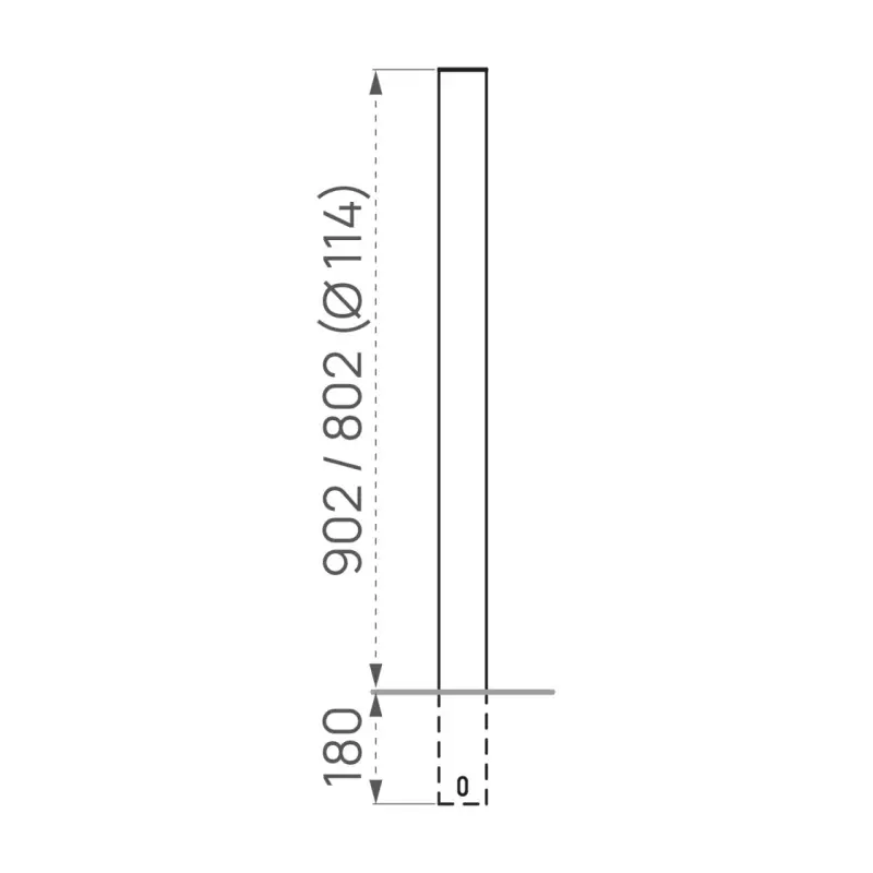 Fester Pfosten aus Edelstahl Ø114mm – Produktansicht 2