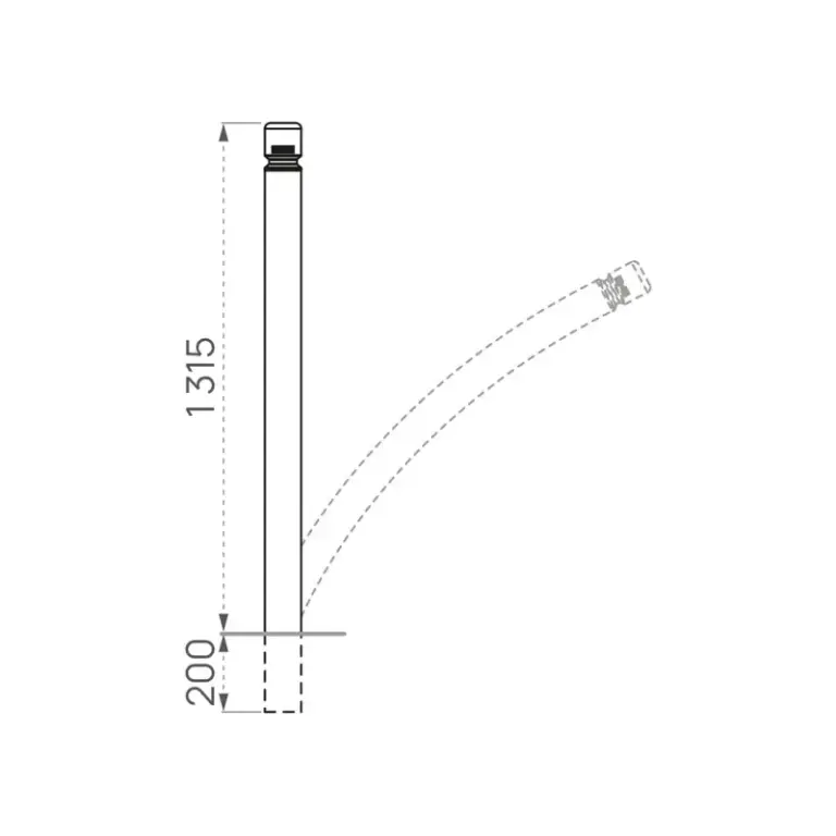 Flexible Absperrpfosten mit Warnfarbe - Kopfmodell Agglo – Produktansicht 1