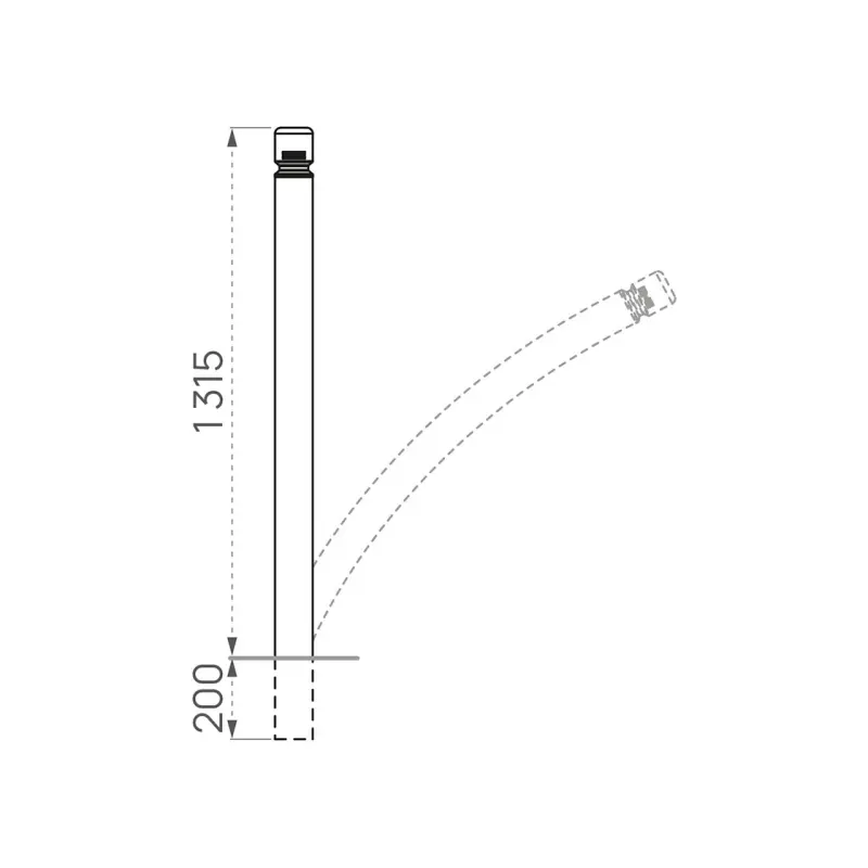 Flexible Absperrpfosten mit Warnfarbe - Kopfmodell Agglo – Produktansicht 1