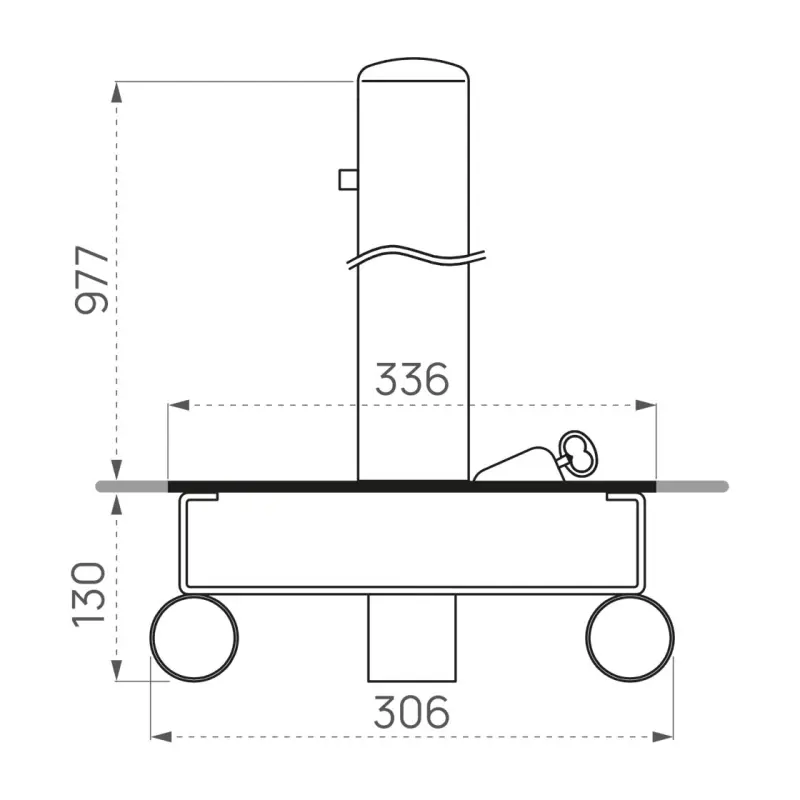 Klappbarer Kreuzungspfosten Solibloc® – Produktansicht 9