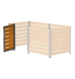 Modulierbare Mülltonnen-Umhausung aus Kompaktholz – Produktansicht 2