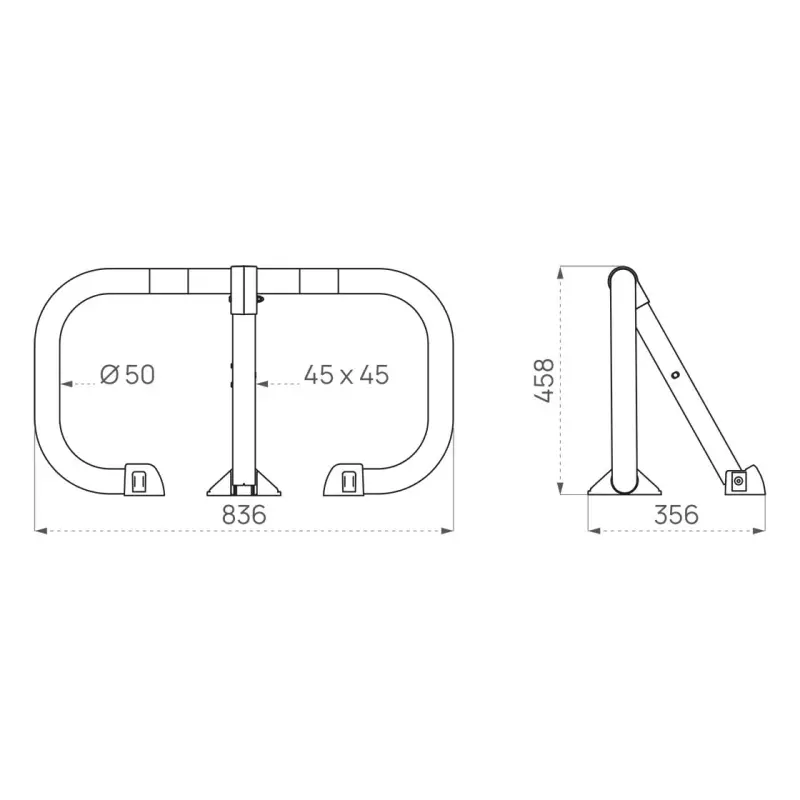Parkplatzabsperrbügel BPE – Produktansicht 5