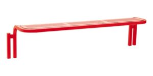 Vandalismusresistente Sitzbank ohne Rückenlehne Convi® aus feuerverzinktem Stahlrohr und gelochtem Stahlblech zum Einbetonieren.