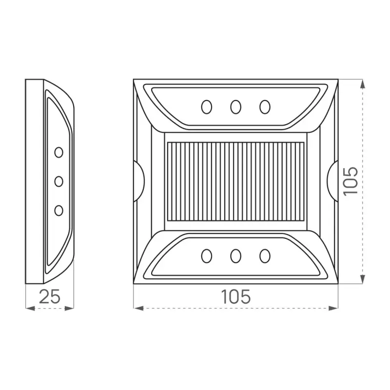 Solar-Straßenbolzen Aluminium – Produktansicht 3