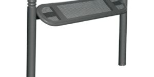 Elegante Standlehne Estoril City aus feuerverzinktem Stahlrohr mit dekorativem City-Zierkopf aus Aluminiumguss.