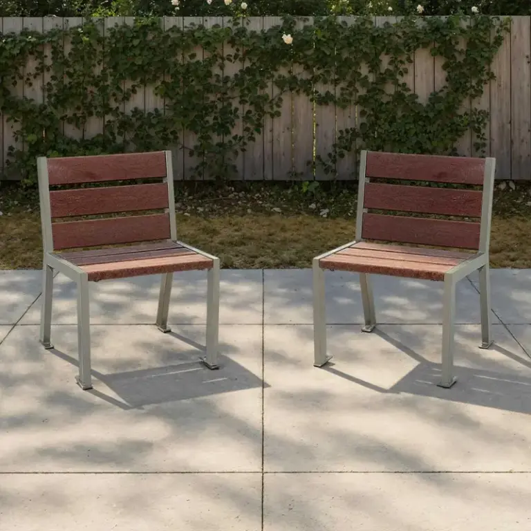 Stuhl Silaos®mit 6 Holzleisten aus Recycling-Kunststoff – Produktansicht 1