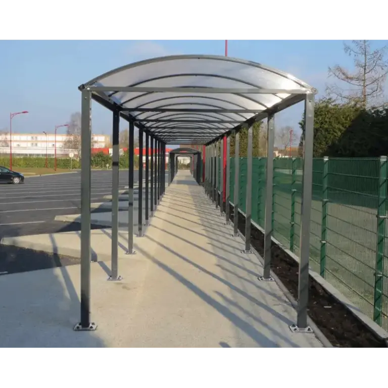 Wegüberdachung Vierkantohr "M" mit Glasverkleidungen – Produktansicht 1
