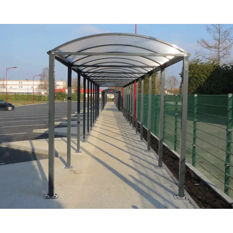 Wegüberdachung Vierkantohr "M" mit Glasverkleidungen – Produktansicht 1
