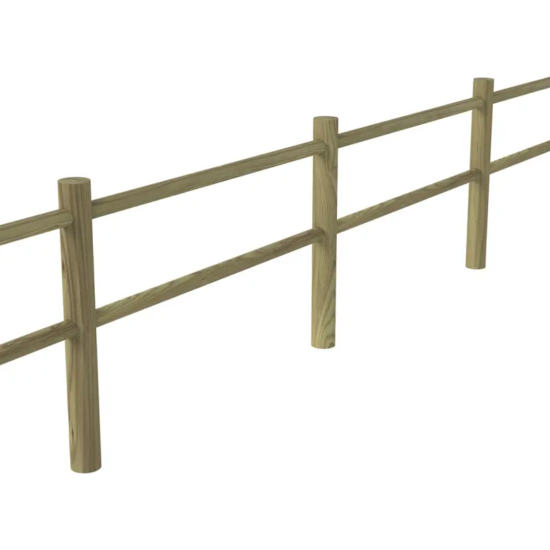 Zaun mit Rundholz – einfacher Stützpfosten – Produktansicht 2